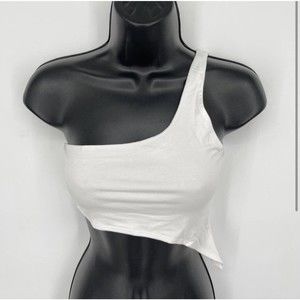 NWT Naked Wardrobe White  Smooth Side Top, Cropped, Summer, Festival, Sz XL